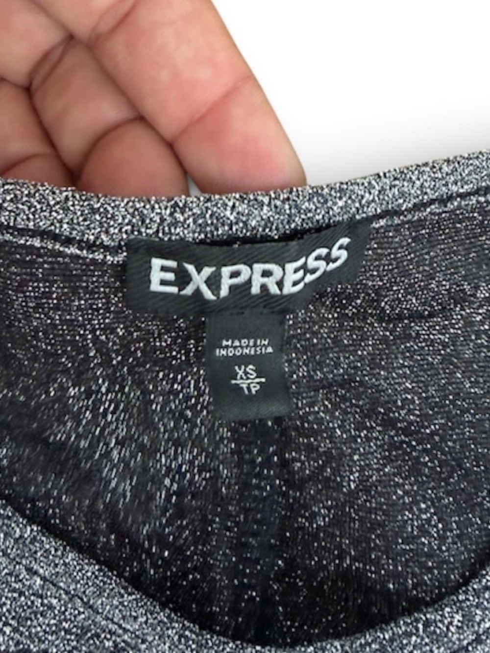 Express Metallic Sparkle Scoop Neck Top XS - Picture 3 of 3